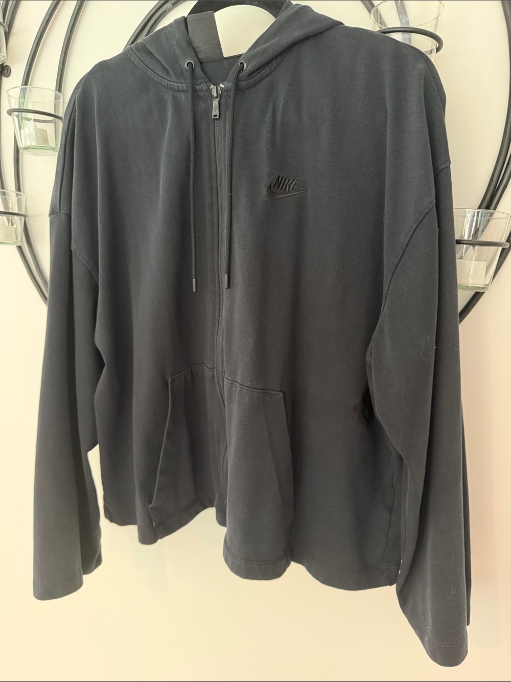 Nike Black Zip-Up Hooded Sweatshirt